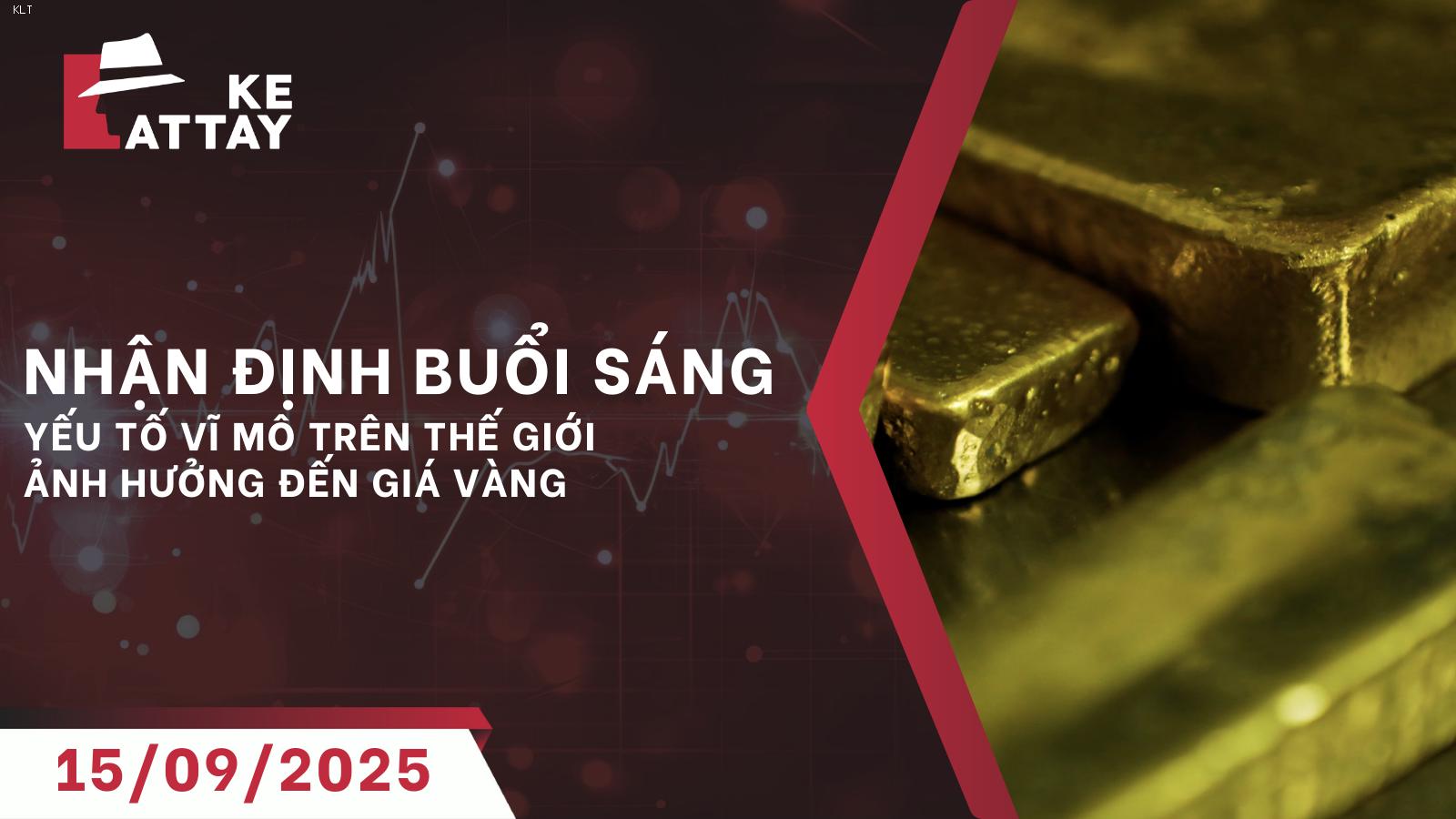 (Sáng 15/09/2025) Nhận định buổi sáng kinh tế vĩ mô và biến động tài sản: Giá kim loại quý chững lại đà tăng trước thềm FOMC